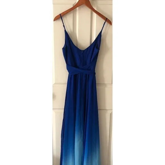 Women's Premier Amour Blue Ombre Sleeveless Maxi Dress Size 4 - Picture 13 of 15